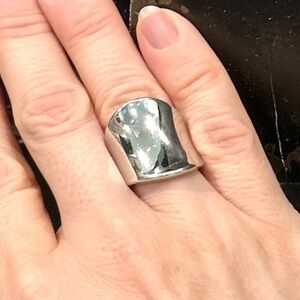 NWT Silver Chunky Modernist Art Ring
